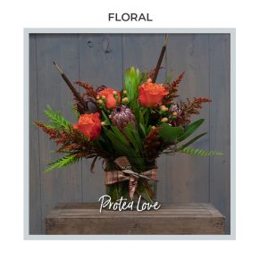 Image of the Protea Love floral arrangement from our Trig's Floral and Home department.