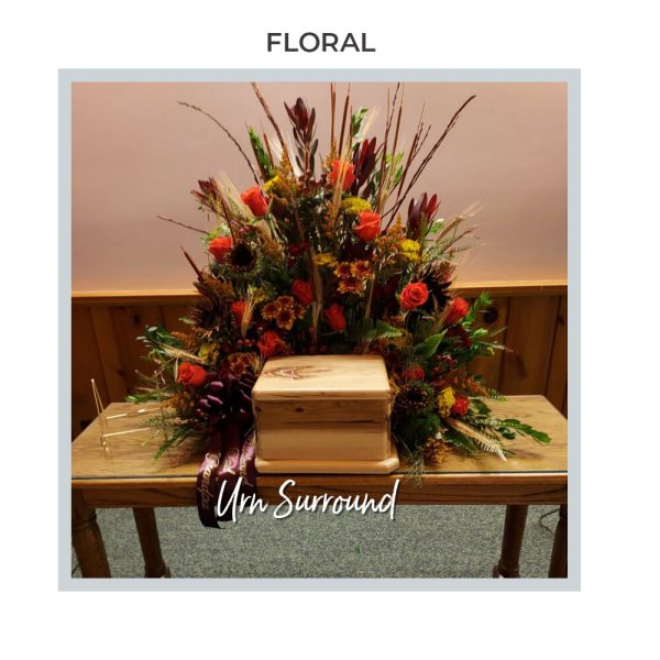 Image of the Urn Surround floral arrangement available from Trig's Floral and Home department.