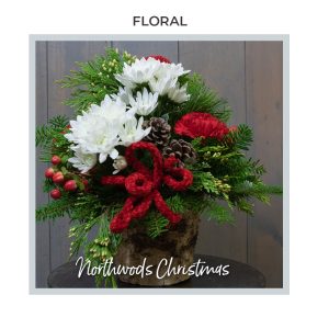 Image of the Northwoods Christmas arrangement by Trig's Floral and Home.