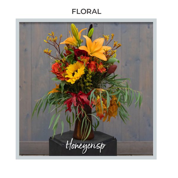 Image of the Fall Trig's Floral and Home Honeycrisp arrangement.
