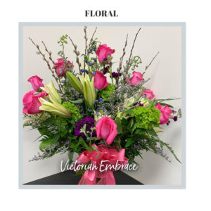 Image of the deluxe Victorian Embrace arrangement from Trig's Floral and Home