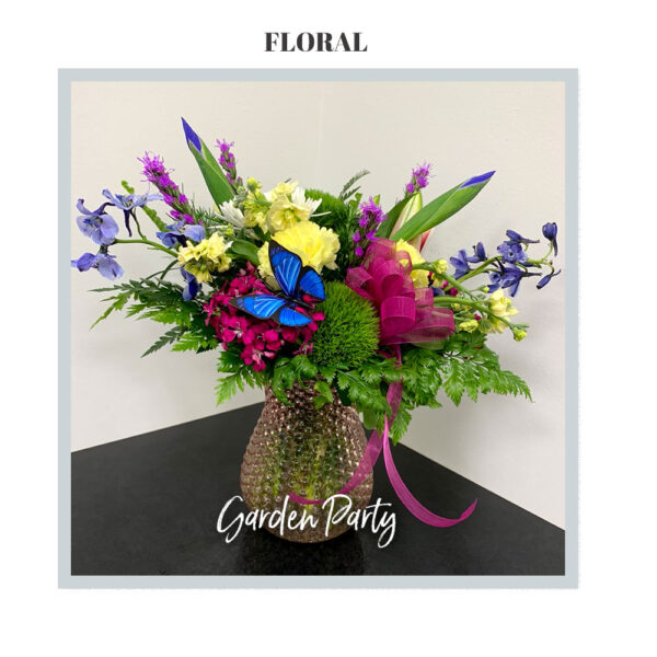 Image of the Trig's Floral and Home Garden Party deluxe arrangement.